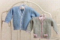 Knitting Pattern - Peter Pan P1279 - Petite Fleur DK - Round & V-Neck Cardigans